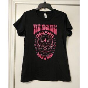 Bret Michaels Peace Love Rock & Roll T-Shirt W/ Pink Graphics By District - M